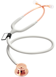 Pozłacany stetoskop MDF 777 Rose Gold -biały