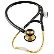 Pozłacany stetoskop MDF Classic Cardiology Gold - czarny