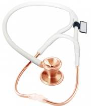 Pozłacany stetoskop MDF Classic Cardiology Rose Gold - biały
